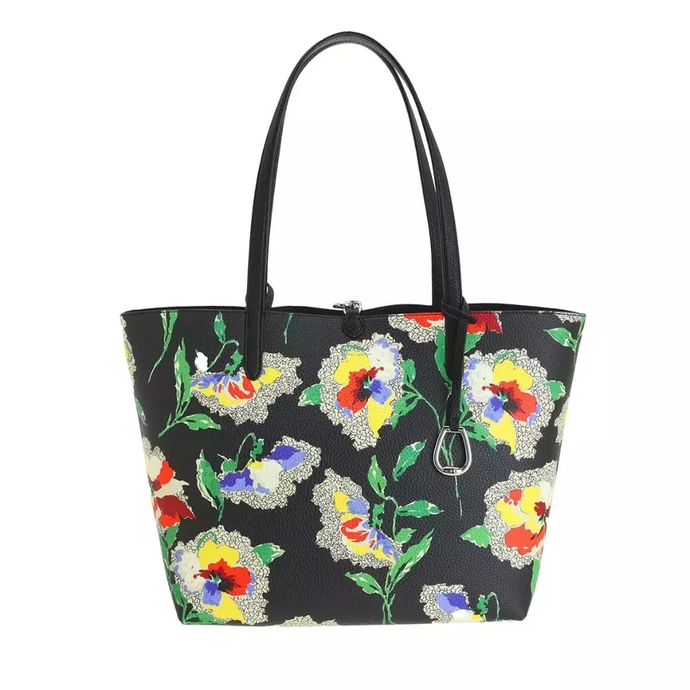 Ralph Lauren Pebble Reversible Tote Les Jardins Du Cap - Picture 1 of 7